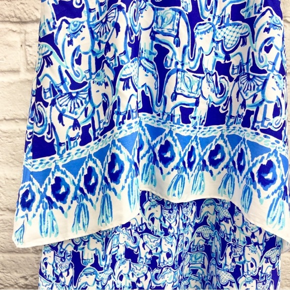 Lilly Pulitzer Womens Celyn Romper Size 2 Sleeveless Bomber Blue Get Trunky NWT - Picture 4 of 9